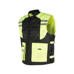 Gilet de sécurité réfléchissant haute visibilité SAJZA pour homme avec poches, respirant, fermeture éclair, col montant, vêtement extérieur pour motard - Product Image 3