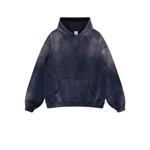 Haute qualité épaule tombante hiver polaire lourde Logo personnalisé éponge française 100% coton écologique coupe régulière sweats à capuche - Product Image 3