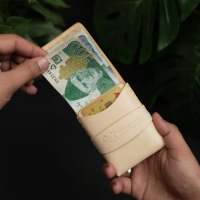 Dompet Kulit Asli Premium All One Vintage Lipat, Kulit Full Grain Veg Tan Buatan Tangan, Tipis Minimalis Ringkas, Dompet Pintar Fairtrade