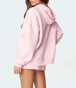 Ensemble sweat-shirt et short décontracté pour femme personnalisé, en molleton épais en coton respirant, pour l'hiver/l'automne - Product Image 5