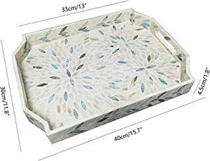 Plateau en incrustation de nacre de haute qualité Plaques de chargeur OEM Variété de modèles Plateaux de service décoratifs personnalisés pour le Ramadan - Product Image 2