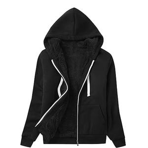 Mejor calidad OEM Slim Fit con capucha cremallera polar manga larga Mujer 100% algodón personalizado cremallera sudaderas con capucha estilo Casual frente invierno - Product Image 1