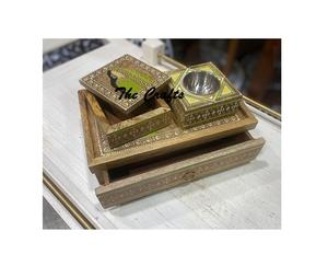 Design classique Mabkhara avec boîte à Oud et plateau en bois brûleur Bakhoor arabe pour fête de mariage et usage domestique - Product Image 3