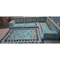 Ensemble de deux ottomanes ANATOLIA OTTOMAN, motif marocain, rembourrage 100% fibre de polyester, broderie polyester/coton, oreiller arabe