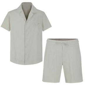 Nouveau Style été hommes Shorts ensemble costumes de sport à manches courtes t-shirts et shorts deux pièces ensemble selon la demande du client été court - Product Image 1