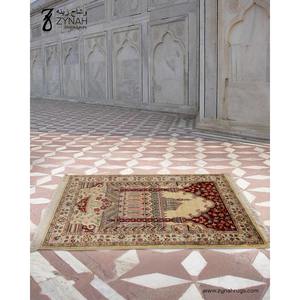 Tapis de prière islamique de luxe en soie pure lavable à motifs floraux pour hommes et femmes, doux, confortable, pour usage domestique, à poils longs, avec dos antidérapant - Product Image 2