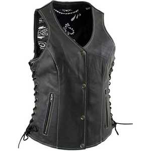 Chaleco de Motociclista de Cuero Genuino de Alta Calidad, Transpirable, de Secado Rápido, con Cierre de Botones Cubiertos, Venta al Por Mayor de Fábrica - Product Image 2