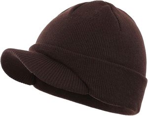 Gorro de Invierno Unisex Informal, Cálido, de Doble Punto, con Borde, 100% Acrílico, Tejido a Mano, Transpirable, Impermeable, para Viajes - Product Image 1
