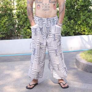 Casual Lightweight Canvas Elastic Waist Printed Trousers <b>Men</b> 100% Cotton Breathable Eco-Friendly OEM Service Available Thailand - Product Image 3