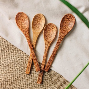 Ensemble de cuillères de service écologiques, ustensiles de salle à manger, cuillères à noix de coco en bois pour la maison et le restaurant - Product Image 4