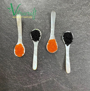 100% artisanat vietnamien cuillère à caviar de haute qualité en nacre noire naturelle cadeau spécial taille 8cm - Product Image 3