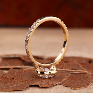 Bague de fiançailles en diamant de laboratoire en forme de cœur 1 CT, bague de mariage pavée d'halos de diamants, bague en diamant cœur, cadeau d'anniversaire - Product Image 4