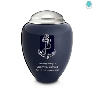 โกศบรรจุอัฐิสำหรับผู้ใหญ่ รุ่น Navy & Brushed Pewter Anchor - Product Image 3