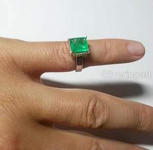 Wholesale <b>Mens</b> <b>Ring</b> Natural Emerald Gemstone May Birthstone Anniversary Christmas Father's Day Jewelry 925 Sterling <b>Silver</b> <b>Ring</b> - Product Image 4