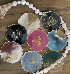 Juego de Posavasos de Resina Epoxi Clásicos con Diseño Cuadrado Decorativo con Efecto Oceánico y Modelo de Ángel, Artesanía para el Hogar - Product Image 2