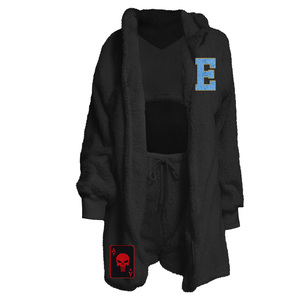 Unisex 100% Algodón Deporte Jogger Set Elástico Sudadera con capucha Pantalones de chándal con dibujo Invierno de una pieza Fleece Trajes de chándal - Product Image 1