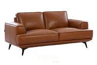 Luxuriöses Modernes Echtleder-Sofa-Set mit Langlebiger Komfortabler Polsterung, Kissenrücken, Holzbeinen und Geraden Armlehnen für Hotel und Villa