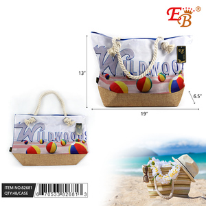 Wildwood กระเป๋าชายหาด13 "X19" คอลเล็กชั่นฤดูร้อน48ชิ้น/CS ปรับแต่งโลโก้เปิดปิดลายตกแต่งผ้าฝ้ายผ้าใบ - Product Image 1