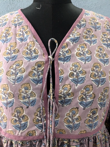 เดรสผ้าฝ้ายระบายอากาศแต่งพู่พร้อมลายดอกไม้เดรสลำลองพิมพ์ลายดอกไม้มีกระดุมพิมพ์ลายของขวัญสำหรับเธอ! - Product Image 2