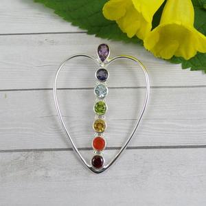 Vente en gros de pendentifs en argent sterling massif 925 pierres précieuses de couleur naturelle faite à la main bijoux en argent pendentif à breloque en argent massif - Product Image 3