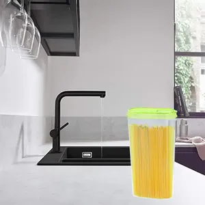Barattolo per alimenti in plastica trasparente ermetico da 2,35 l contenitore ovale verde viola turchese con coperchio per la conservazione e la conservazione degli alimenti - Product Image 3