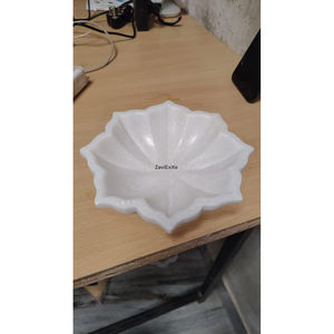 Cuenco para servir de mármol de estilo de lujo hecho a mano puro con material de mármol de color blanco Premium de una sola pieza a muy buen costo - Product Image 1