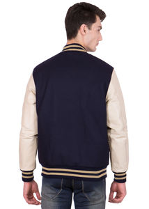 Haute qualité 100% coton Vintage écologique hiver hommes veste universitaire fermeture à glissière avant Letterman College Baseball Bomber - Product Image 3