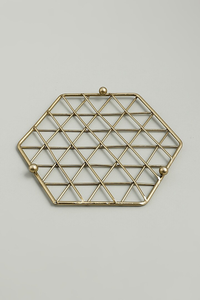 Vente en gros de dessous de plat hexagonal en fer doré, plaque de protection de surface, plaque de four pour accessoires de cuisine - Product Image 6