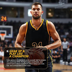 Ensemble de maillots de basket-ball sans manches pour hommes adultes personnalisables respirant haut en maille athlétique tenue de sport 3 pièces Kit Fan Jersey - Product Image 4