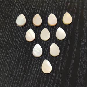 8 pièces de nacre naturelle 14x10mm poire Cabochon 31 Cts Lot Iroc ventes bonne qualité perle pierres précieuses cabine plate US $8.9 pour tous - Product Image 6