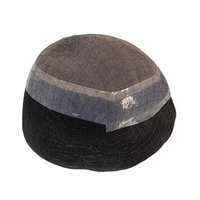 Prothèse capillaire sans bonnet en cheveux naturels avec dentelle HD, mélange gris-noir, aspect naturel, pour homme