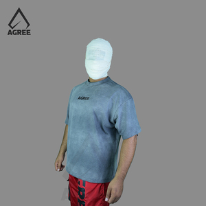 T-shirt Col Rond Brodé Vintage Personnalisé Délavé à l'Acide Coupe Oversize 100% Coton Tricot Lourd Manches Courtes Technique Puff Écologique - Product Image 5