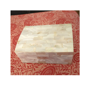 Caja de Joyería de Nácar Real, Decoración para el Hogar, Caja de Joyería Hecha a Mano con Incrustaciones de Hueso Natural y Caja para Pañuelos - Product Image 2