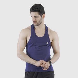 Débardeur de course bleu marine pour homme, respirant, en polyester, coton et élasthanne, taille XL, style musculation, col à capuche, pour entraînement et gym, imprimé - Product Image 3