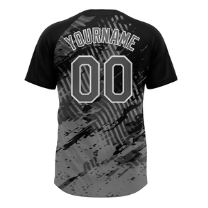 Nouvel arrivage de maillots de baseball unisexes de softball à motif 3D noir et blanc à deux boutons maillots de baseball en polyester à impression numérique respirants - Product Image 3