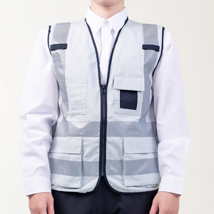 Chaleco de seguridad de alta visibilidad informal verificado FMF, transpirable, reflectante, de poliéster, sin mangas, con cuello en V, de secado rápido, para hombres y mujeres, otoño - Product Image 4