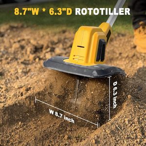 Cultivateur Électrique Sans Fil Portable Léger 21V, Mini Motoculteur à Faible <span class=keywords><strong>Bruit</strong></span>, Profondeur de Labour de 9 cm, Idéal pour Personnes Âgées, Outil de Jardinage CE RoHS - Product Image 3