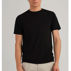 Camiseta de algodón de peso pesado personalizada al por mayor, diseño negro de manga corta de verano con cuello redondo, ajuste extragrande, gran oferta, logotipo personalizado - Product Image 5