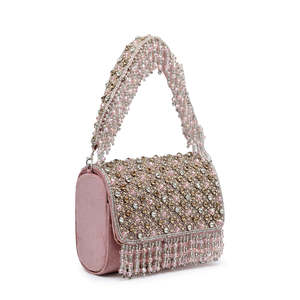 Mirror Embroidery Bohemian Fashion Clutch Bag Tassel Pearl Diamond Stone Handle Handmade Adjustable Strap Crossbody Shoulder - Product Image 6