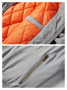 Veste bomber zippée à col montant pour homme, logo personnalisé OEM ODM, poches avant, capuche, hiver, sport, décontracté, confort, service direct - Product Image 4