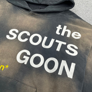 เสื้อมีฮู้ดสำหรับผู้ชายเสื้อมีฮู้ดผ้าฟลีซสีไล่ระดับสีสำหรับผู้ชายลายพ่นสีแนวสตรีทฮิปฮอป - Product Image 3