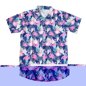 Chemise Hawaïenne Homme Col V Manches Courtes Tricotée Imprimée Numérique Boutonnée Coupe Ample Décontractée Motif Surf Été 100% Polyester - Product Image 3