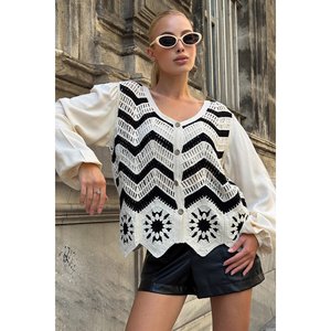 Cardigan da donna con scollatura a V e motivi - Product Image 4
