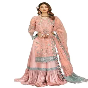 Высокого спроса Пакистанские Вечерние свадебные платья шарара с тяжелой вышивкой длинные Salwar Kameez оптовые поставки в Индии 2023