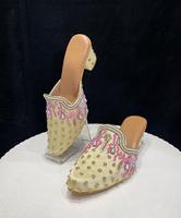 Jutti de mariée de qualité supérieure brodée à la main pour femmes, chaussures élégantes pour mariage et fiançailles, disponibles à la vente