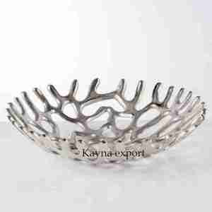 Bol décoratif en aluminium pour fruits et dattes, finition craquelée unique, jetable - Product Image 4