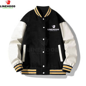 Veste pour homme avec logo personnalisé de qualité supérieure Style Letterman à la mode avec col montant et manches longues - Product Image 1