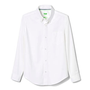 Camisa Oxford de Manga Larga Adaptable, Uniforme Escolar Personalizado para Niños y Niñas, Poliéster/Algodón, Personalización con Logotipo de Marca - Product Image 1