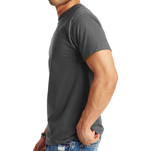 Camisetas de hombre de gran tamaño de alta calidad con estampado personalizado OEM ODM de 220 GSM pesado de algodón con cuello redondo de color sólido liso de Bangladesh - Product Image 5