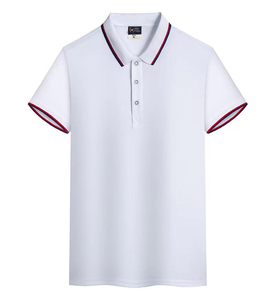 Camisetas de polo de golf en blanco para hombre Logo bordado 100% algodón liso manga corta Casual Polos - Product Image 1